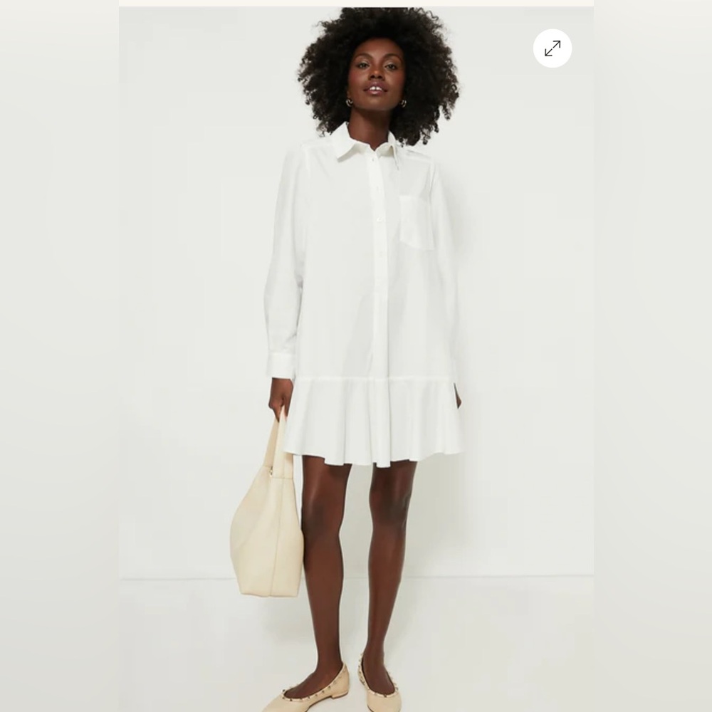 Tuckernuck White Cotton Poplin Callahan Shirt Dress size S